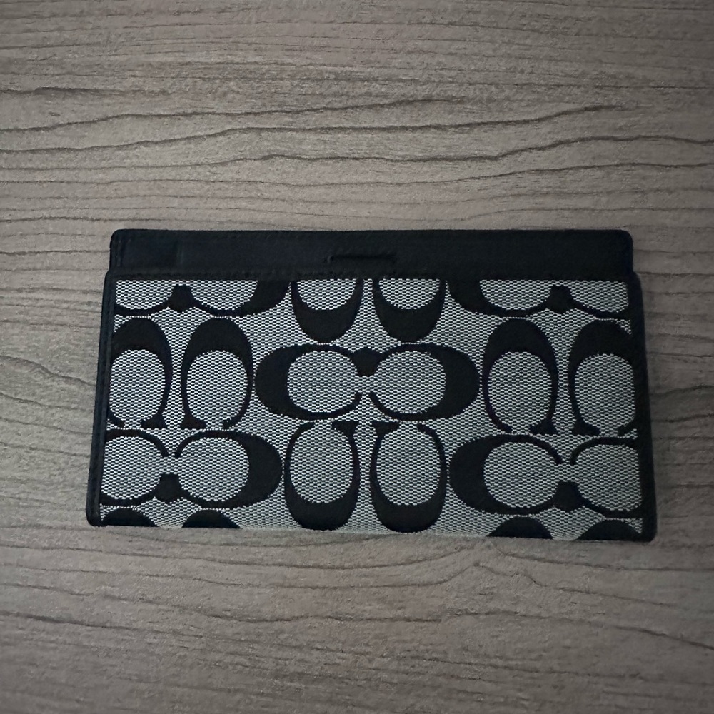 Coach Black and Gray Signature Wallet